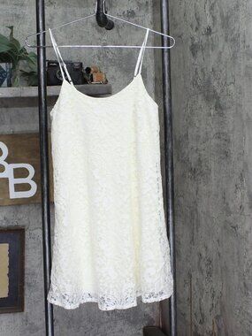 Emerald Sundae White Emerald Sundae Juniors Lace Slip Spaghetti Strap